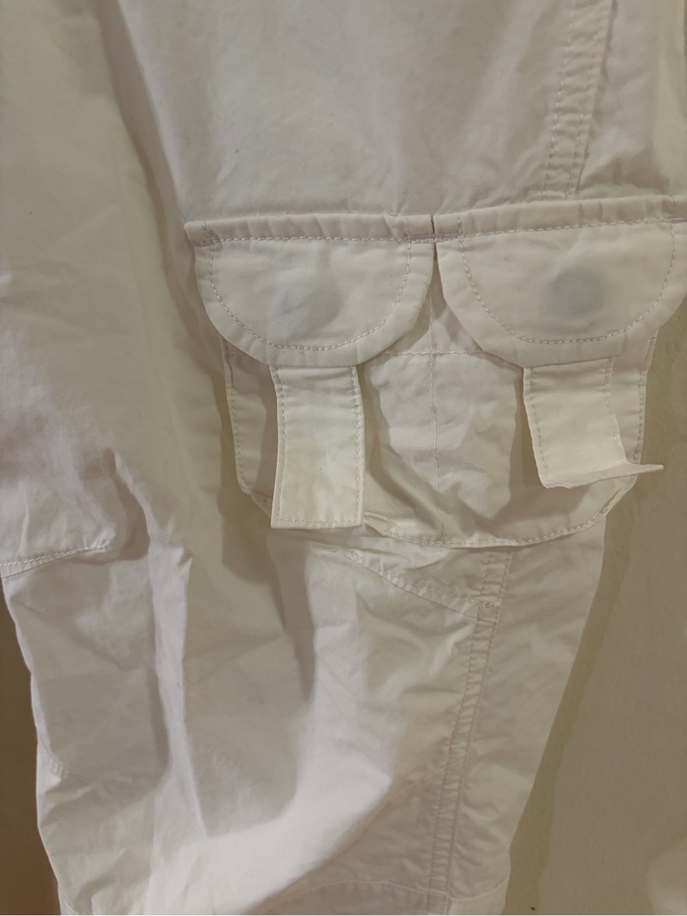 Straight Leg Cargo Pants - Cream - Picture 4 of 8
